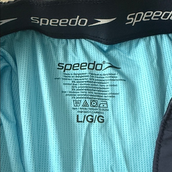 Speedo Men's Navy and Light Blue Swim Trunks - Picture 6 of 7